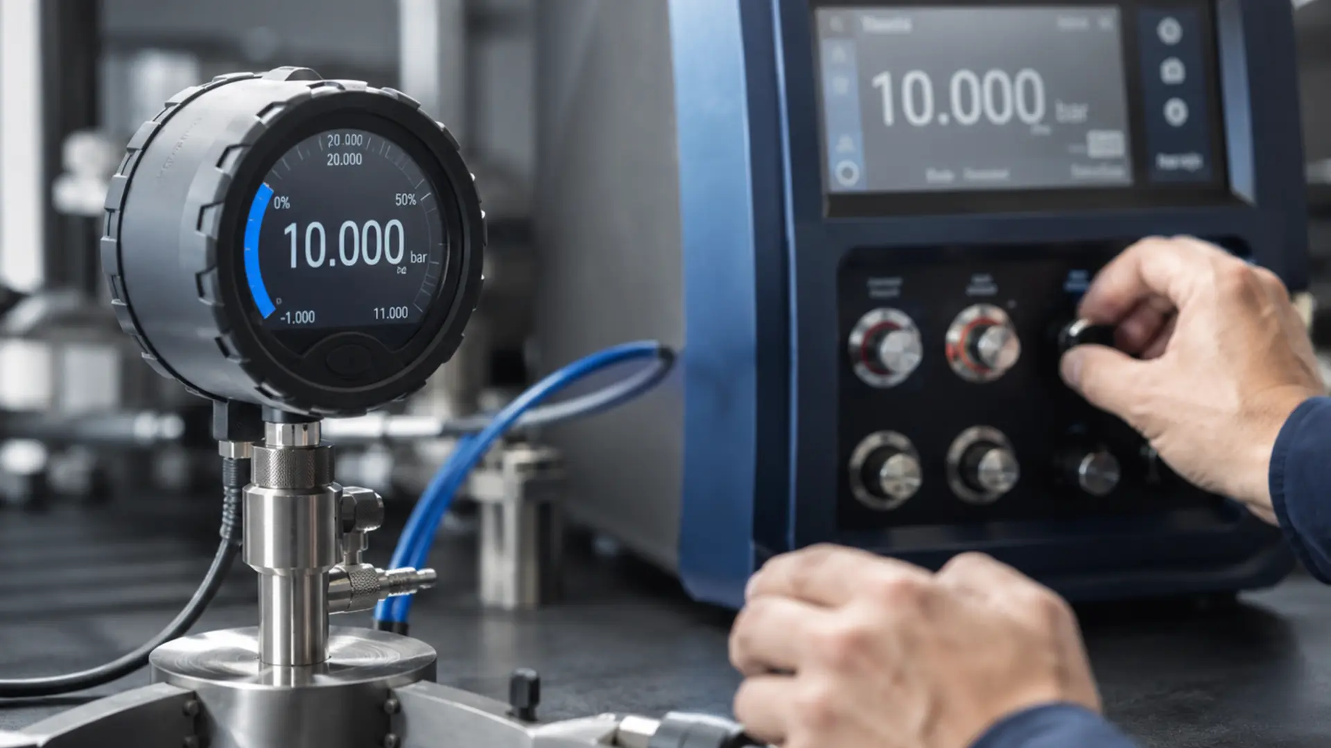 Precision pressure calibration setup