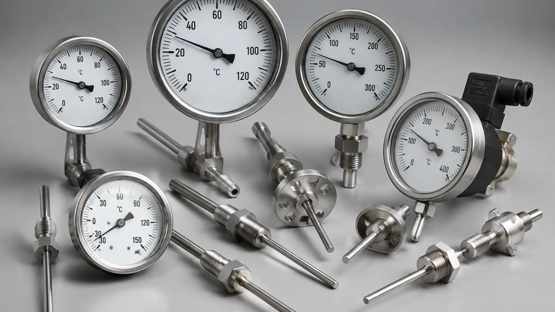 Industrial temperature gauges and thermometers